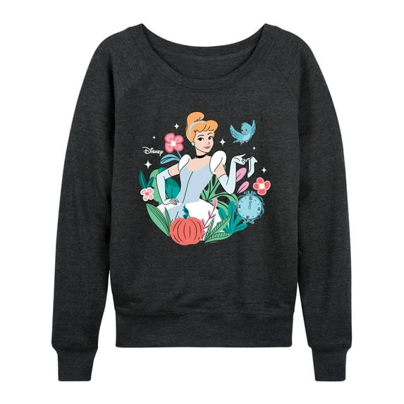 Disney - Cinderella Floral - Women's Lightweight French Terry Long Sleeve Shirt