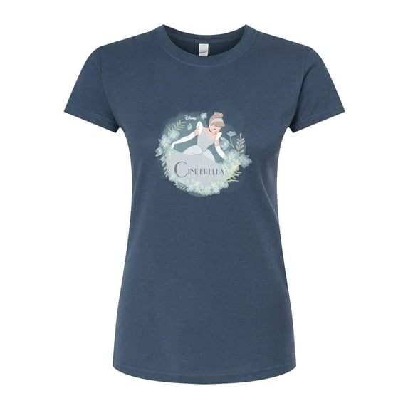 Disney Cinderella - Flowered Circle of The Princesses - Juniors Fitted Graphic T-Shirt