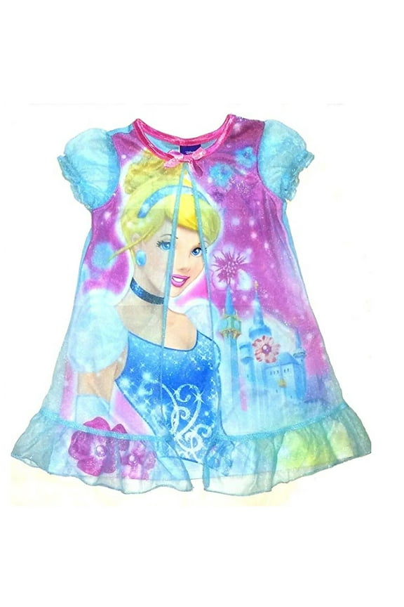 Cinderella Girl's Blue Peignoir Overlay Nightgown, Gown, Size 3T