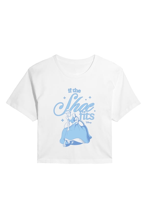 - Cinderella If The Shoe Fits - Juniors Cropped Graphic T-Shirt