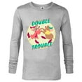 thumbnail image 1 of Disney Cinderella Jaq and Gus Double Trouble T-Shirt - Long Sleeve T-Shirt for Men - Customized-Athletic Heather, 1 of 5