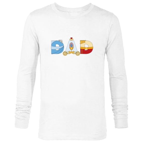 Disney Cinderella Letters Father’s Day Birthday Best Dad - Long Sleeve T-Shirt for Men - Customized-White