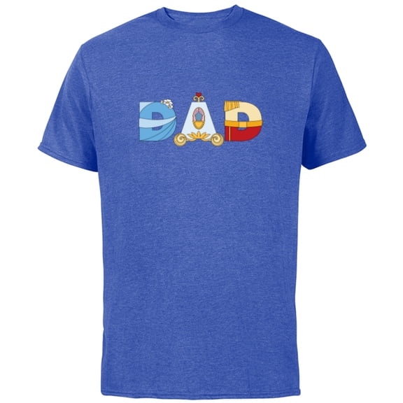 Disney Cinderella Letters Father’s Day Birthday Best Dad - Short Sleeve Cotton T-Shirt for Adults - Customized-Royal Heather