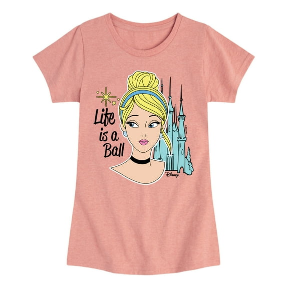 Disney Cinderella - Life Is A Ball - Toddler & Youth Girls Short Sleeve Graphic T-Shirt