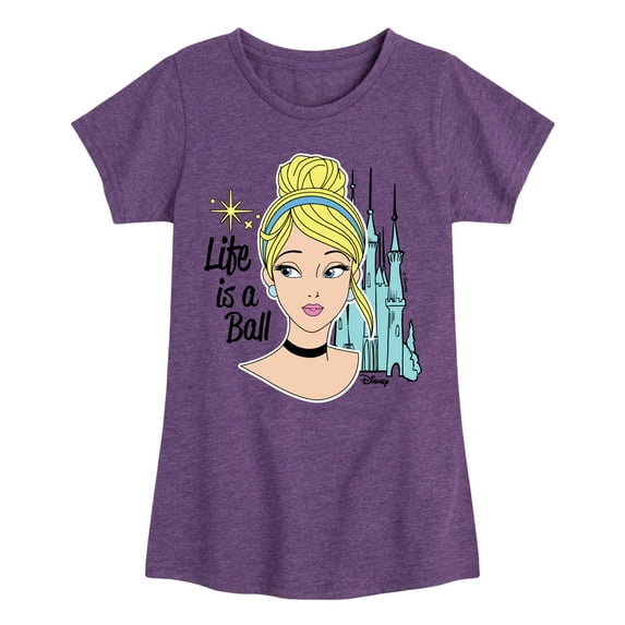 Disney Cinderella - Life Is A Ball - Toddler & Youth Girls Short Sleeve Graphic T-Shirt