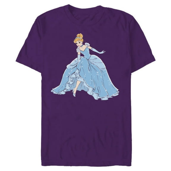 Disney Cinderella T-Shirt- Short Sleeve Blended T-Shirt for Adults - Customized-Purple