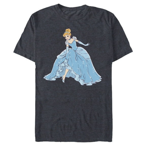 Disney Cinderella T-Shirt- Short Sleeve Blended T-Shirt for Adults - Customized-Navy Heather
