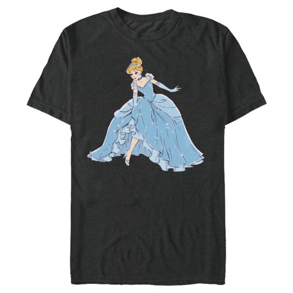 Disney Cinderella T-Shirt- Short Sleeve Blended T-Shirt for Adults - Customized-Dark Heather