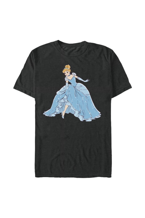 Cinderella T-Shirt- Short Sleeve Blended T-Shirt for Adults - Customized-Dark Heather