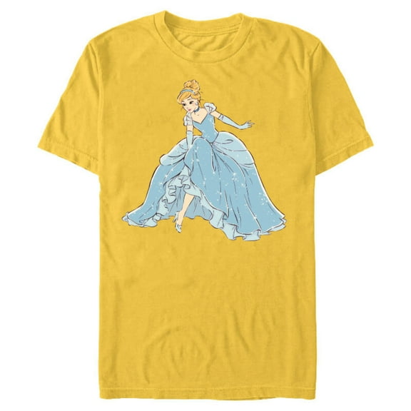 Disney Cinderella T-Shirt- Short Sleeve Blended T-Shirt for Adults - Customized-Yellow