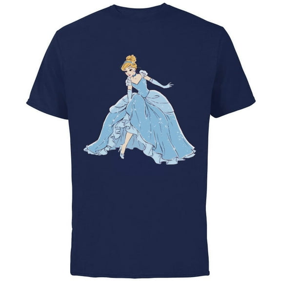 Disney Cinderella T-Shirt - Short Sleeve Cotton T-Shirt for Adults - Customized-Navy