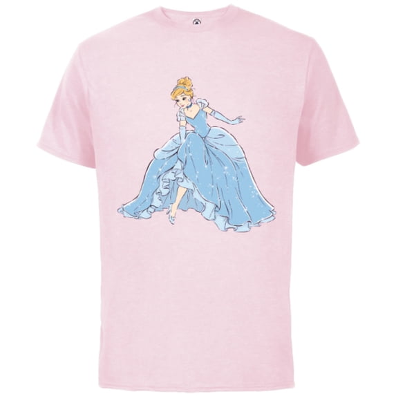 Disney Cinderella T-Shirt - Short Sleeve Cotton T-Shirt for Adults - Customized-Soft Pink