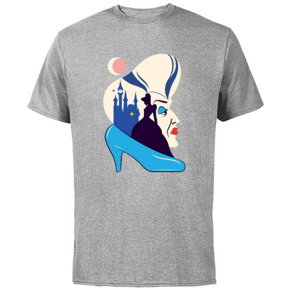 Disney Cinderella and Lady Tremaine - Short Sleeve Cotton T-Shirt for Adults - Customized-Athletic Heather