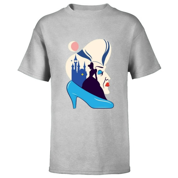 Disney Cinderella and Lady Tremaine - Short Sleeve T-Shirt for Kids - Customized-Athletic Heather