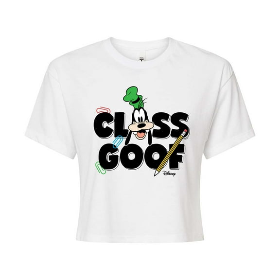 Disney - Class Goof - Juniors Cropped Cotton Blend T-Shirt