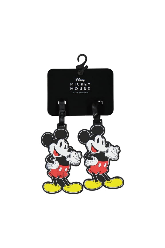 Classic 2-Piece Suitcase ID Tag Set with Adjustable Straps, Mickey Mouse, Multi, One Size