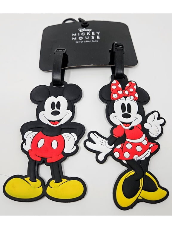 Classic 2-Piece Suitcase ID Tag Set with Adjustable Straps, Mickey and Minnie Mouse, Multi, One Size