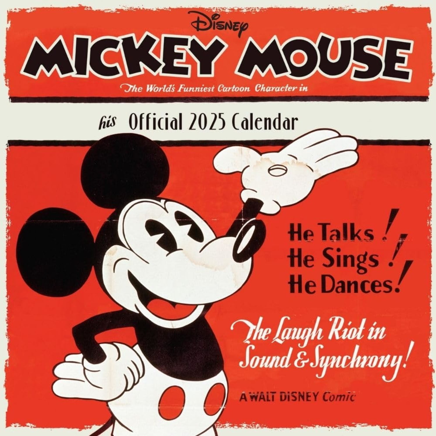 Disney Classic 90th Anniversary 2025 Square Mickey Mouse Wall Calendar