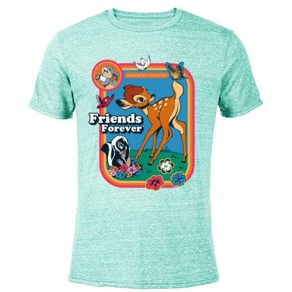 Disney Classic Bambi Friends Forever Vintage - Short Sleeve Blended T-Shirt for Adults - Customized-Ocean Blue