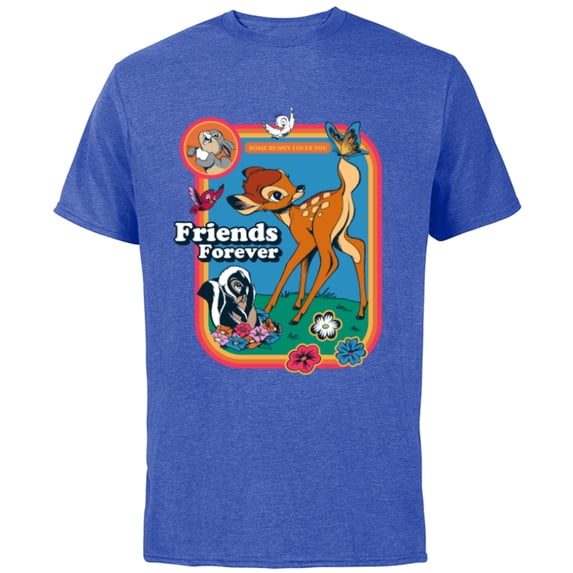 Disney Classic Bambi Friends Forever Vintage - Short Sleeve Cotton T-Shirt for Adults - Customized-Royal Heather