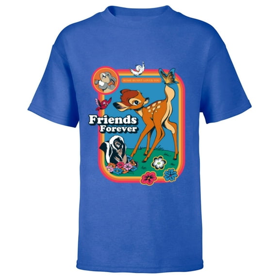 Disney Classic Bambi Friends Forever Vintage - Short Sleeve T-Shirt for Kids - Customized-Royal