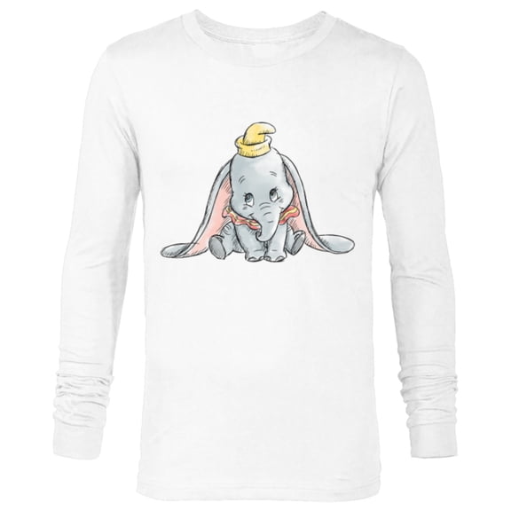Disney Classic Dumbo Baby Elephant - Long Sleeve T-Shirt for Men - Customized-White
