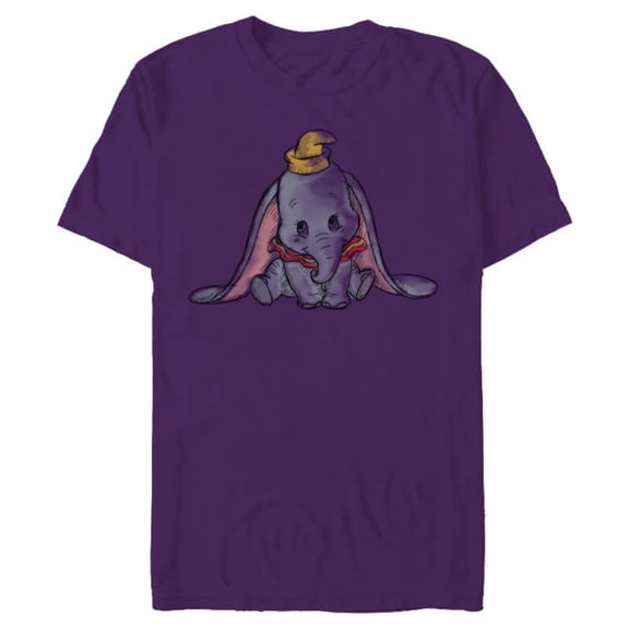 Disney Classic Dumbo Baby Elephant - Short Sleeve Blended T-Shirt for Adults - Customized-Purple