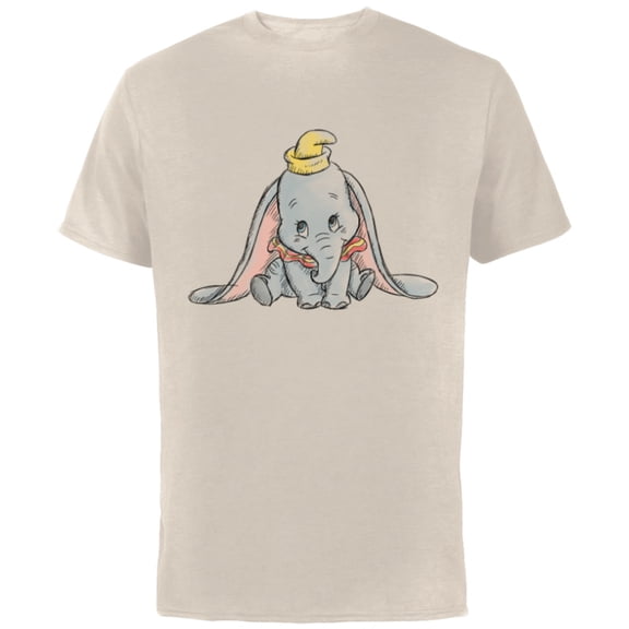 Disney Classic Dumbo Baby Elephant - Short Sleeve Cotton T-Shirt for Adults - Customized-Natural