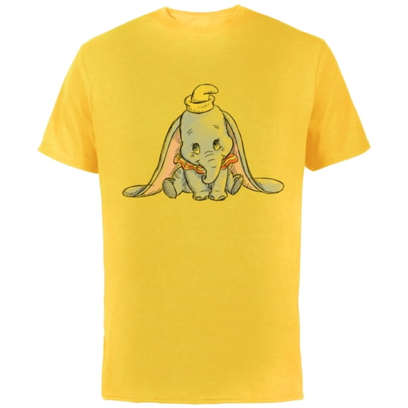 Disney Classic Dumbo Baby Elephant - Short Sleeve Cotton T-Shirt for Adults - Customized-Yellow