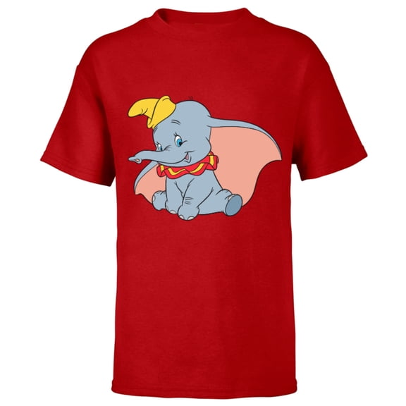 Disney Classic Dumbo Circus Elephant - Short Sleeve T-Shirt for Kids - Customized-Red