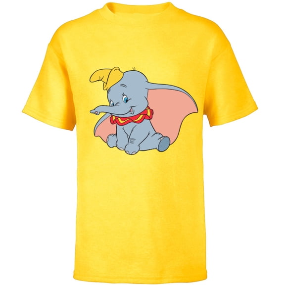 Disney Classic Dumbo Circus Elephant - Short Sleeve T-Shirt for Kids - Customized-Yellow