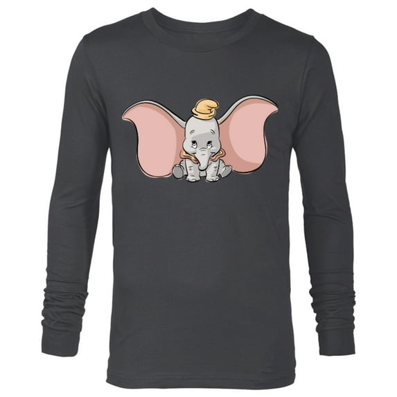 Disney Classic Dumbo Cute Baby Elephant - Long Sleeve T-Shirt for Men - Customized-Charcoal Heather