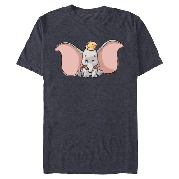 Disney Classic Dumbo Cute Baby Elephant - Short Sleeve Blended T-Shirt for Adults - Customized-Navy Heather