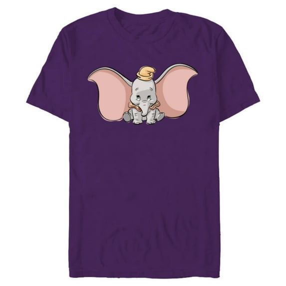 Disney Classic Dumbo Cute Baby Elephant - Short Sleeve Blended T-Shirt for Adults - Customized-Purple