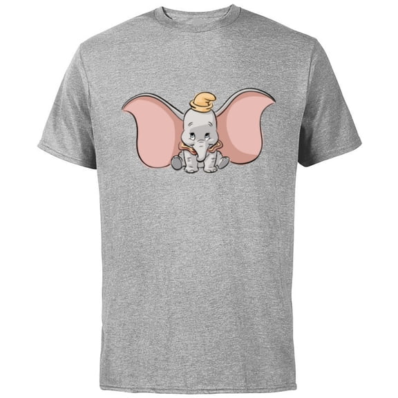 Disney Classic Dumbo Cute Baby Elephant - Short Sleeve Cotton T-Shirt for Adults - Customized-Athletic Heather