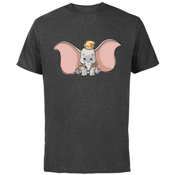 Disney Classic Dumbo Cute Baby Elephant - Short Sleeve Cotton T-Shirt for Adults - Customized-Charcoal