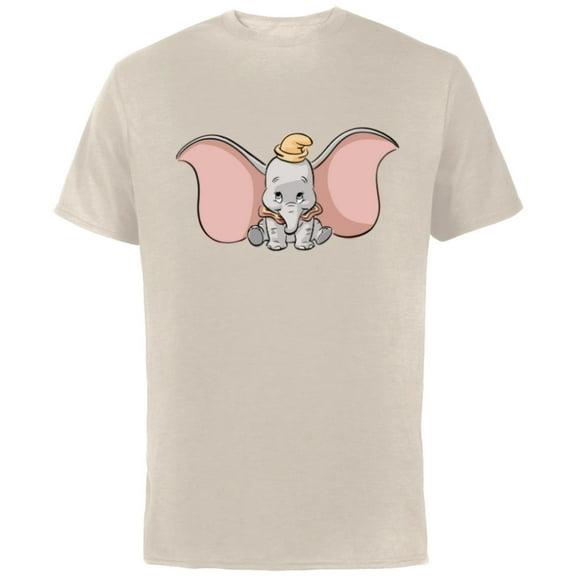 Disney Classic Dumbo Cute Baby Elephant - Short Sleeve Cotton T-Shirt for Adults - Customized-Natural