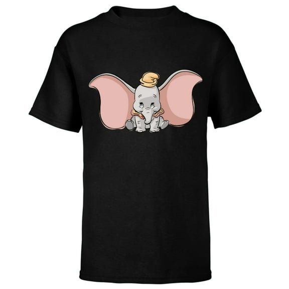 Disney Classic Dumbo Cute Baby Elephant - Short Sleeve T-Shirt for Kids - Customized-Black