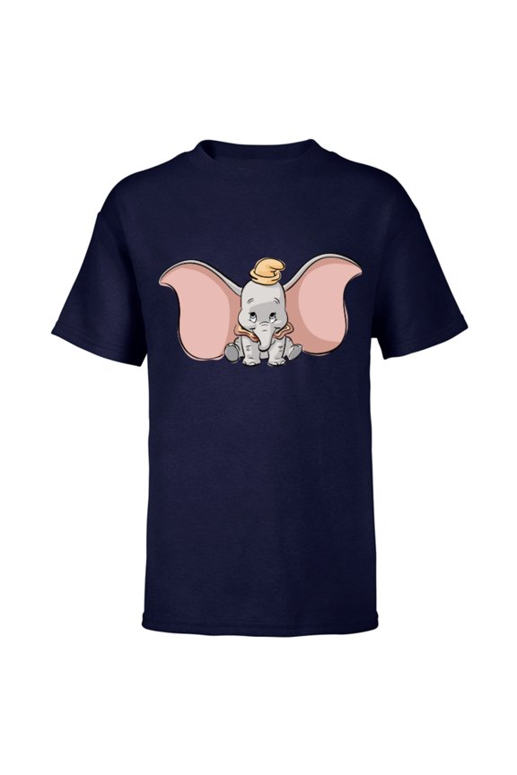 Classic Dumbo Cute Baby Elephant - Short Sleeve T-Shirt for Kids - Customized-Navy
