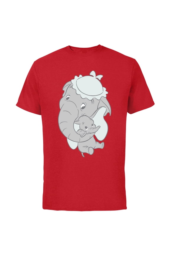 Classic Dumbo Mrs. Jumbo Mother’s Day - Short Sleeve Cotton T-Shirt for Adults - Customized-Red