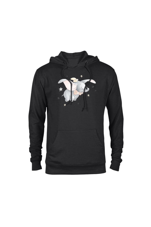 Classic Dumbo and Magic Feather Watercolor - Pullover Hoodie for Adults - Customized-Black
