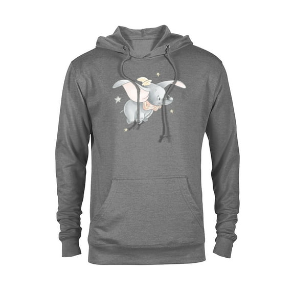 Disney Classic Dumbo and Magic Feather Watercolor - Pullover Hoodie for Adults - Customized-Graphite Heather