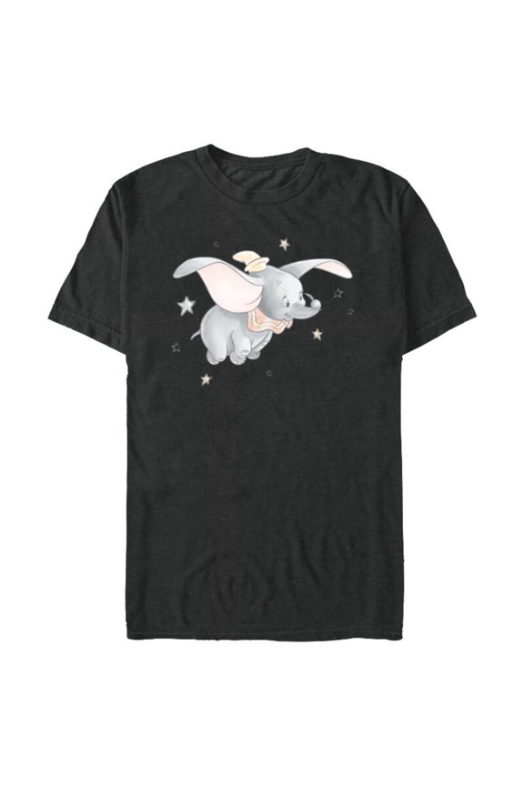 Classic Dumbo and Magic Feather Watercolor - Short Sleeve Blended T-Shirt for Adults - Customized-Dark Heather