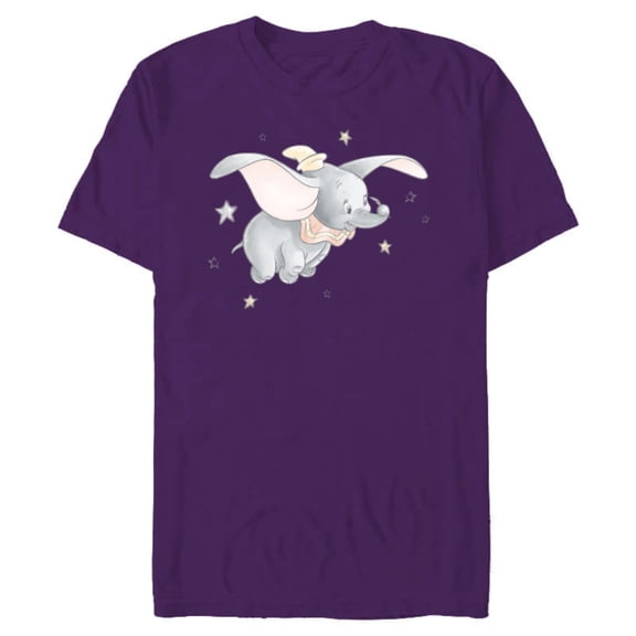 Disney Classic Dumbo and Magic Feather Watercolor - Short Sleeve Blended T-Shirt for Adults - Customized-Purple