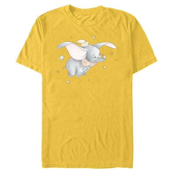 Disney Classic Dumbo and Magic Feather Watercolor - Short Sleeve Blended T-Shirt for Adults - Customized-Yellow