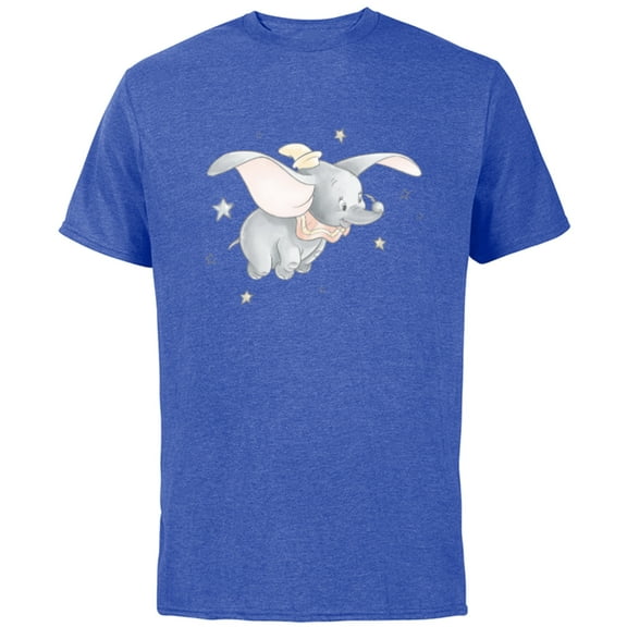 Disney Classic Dumbo and Magic Feather Watercolor - Short Sleeve Cotton T-Shirt for Adults - Customized-Royal Heather