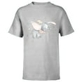 thumbnail image 1 of Disney Classic Dumbo and Magic Feather Watercolor - Short Sleeve T-Shirt for Kids - Customized-Athletic Heather, 1 of 5