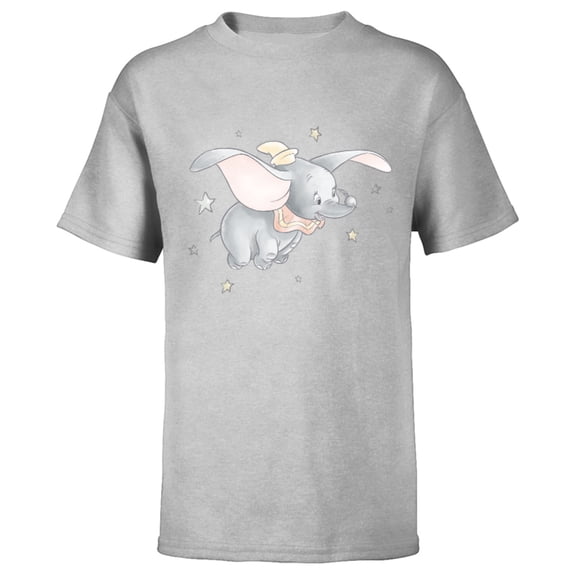 Disney Classic Dumbo and Magic Feather Watercolor - Short Sleeve T-Shirt for Kids - Customized-Athletic Heather