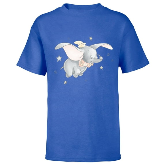 Disney Classic Dumbo and Magic Feather Watercolor - Short Sleeve T-Shirt for Kids - Customized-Royal