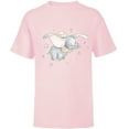 thumbnail image 1 of Disney Classic Dumbo and Magic Feather Watercolor - Short Sleeve T-Shirt for Kids - Customized-Soft Pink, 1 of 5